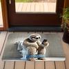 Funny Sloth On Toilet Phone Print Doormat, Soft Non-Slip Flannel Washable Farmhouse Style Rug for Kitchen Bathroom Hallway Decor