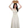Bubble Sleeve French Lotus Leaf Edge V-Neck Polka Dot Dress Women's Summer Gentle Wind Seaside Tyndall Dress