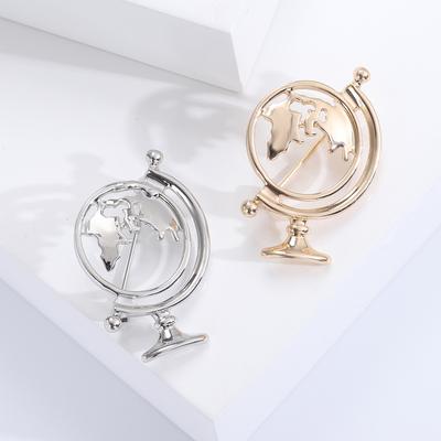 Fashion Alloy Globe Brooch Versatile Boutique Men'S And Women'S Suit Cardigan Corsage Ornament Pin