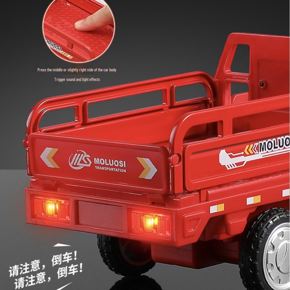 Huili 1:10 Alloy Tricycle Toy with Lights - Children's Model Ornament, Perfect Gift for Boys and Girls