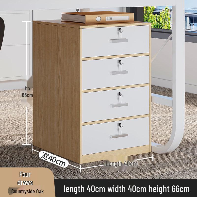 Office Mobile Filing Cabinet with Lock, Wheels, and Drawers