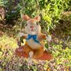 Cute Swing Rabbit Ornament Cartoon Miniatures Figurine Garden Decor Animal Sculpture  Home