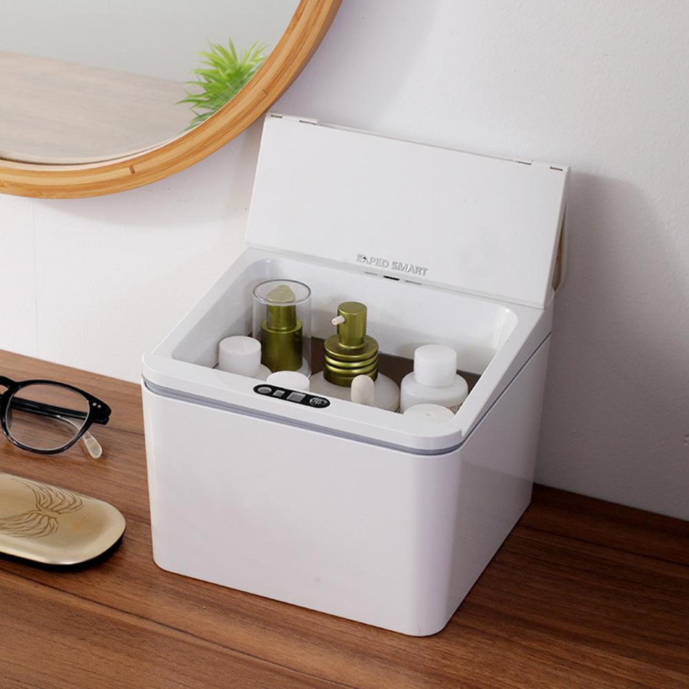 Pattumiera da scrivania con sensore elettrico Pattumiera automatica portatile con coperchio Secchio contenitore da 4L a batteria/ricaricabile per casa, ufficio