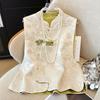 Vest Jacquard Vest Small Vest Early Spring Retro Buckle Outer Vest Top