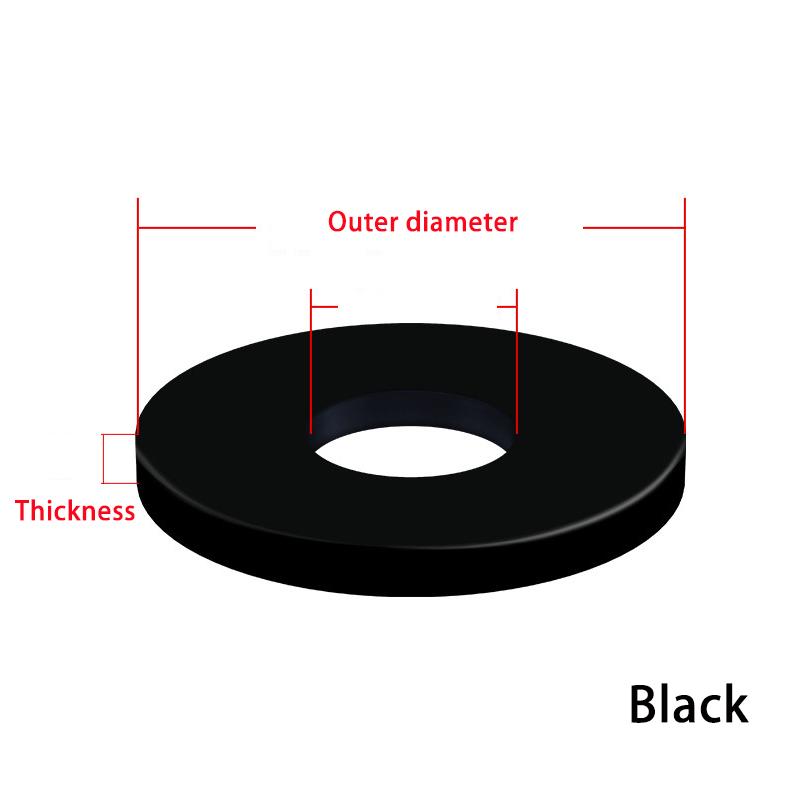 1~20pcs Outer Diameter: 12~438mm Thickness: 2/3mm Black Silicone Gasket Circular Flat Washer Flange Sealing O-ring/Solid Gasket