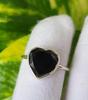 Natural Heart Black Onyx 925 Sterling Silver Heart Ring 8.25 US, Gift Ring A 39