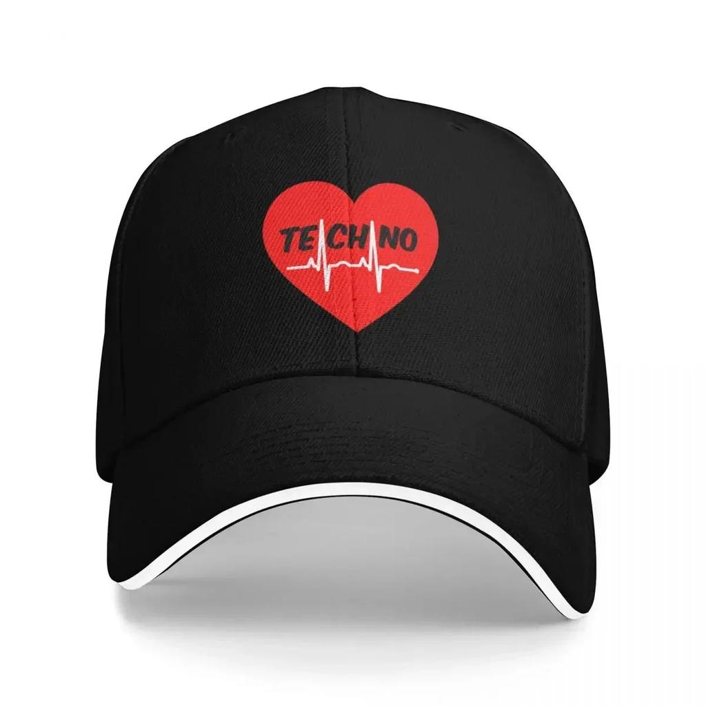 Heartbeat Love Techno Camping Baseball Caps For Unisexs Unisex FeUnisex Beach Sunscreen Hats Hip Hop Trucker Cap