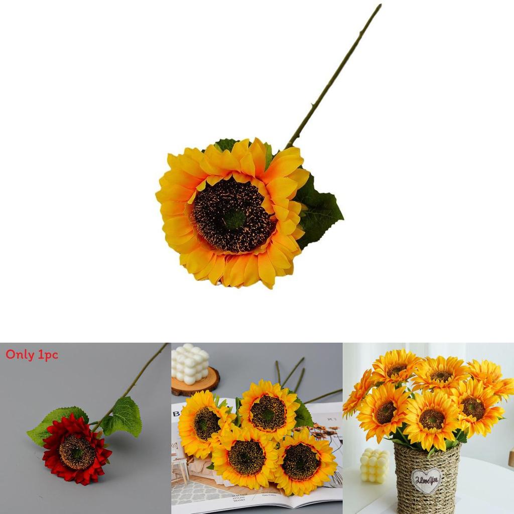 Sunflower Silk Flower Decor For Home Wedding Photography Outdoor Styling