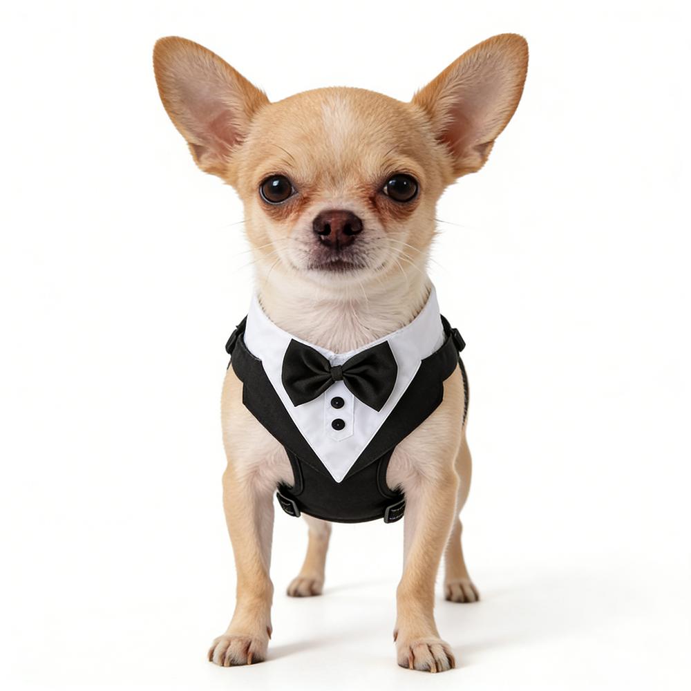 Dog Tuxedo for Wedding Outfit, Dog Suit and Tie Costumes for Birthday, Cosplay, Christmas Party, Pet Formal Wear with Bowtie