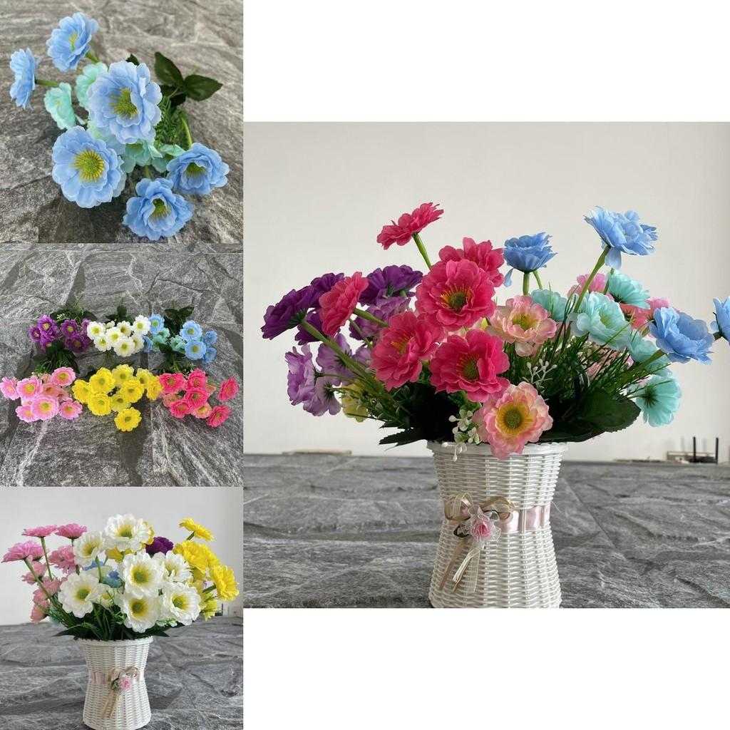 Country Style Silk Chrysanthemum Artificial Flower For Home Decor Photography Prop