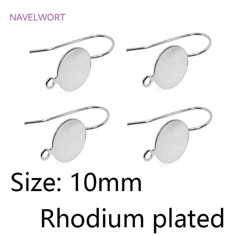 Brass Metal Round Tray Earring Hooks 14K Gold Plated Ear Wire Hooks DIY Pearl Earring Making Accessory Fashion Jewelry For Women