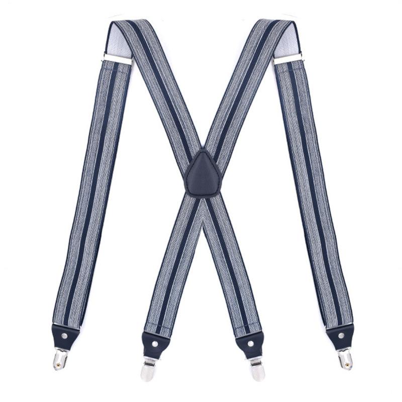 35/25/20mm Wide Men Suspenders High Elastic Adjustable 4 Strong Clips Suspender Heavy Duty X Back Trousers Braces