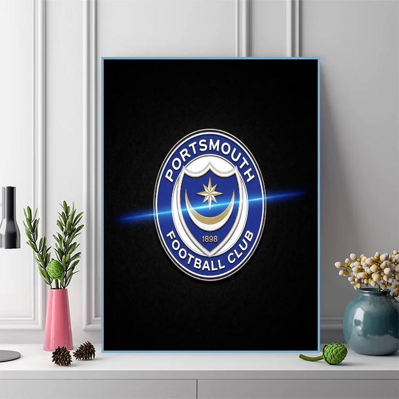 Portsmouth F.C 100% Round Full Drill 5D DIY Diamond Painting Embroidery Cross Stitch Rhinestone Décor