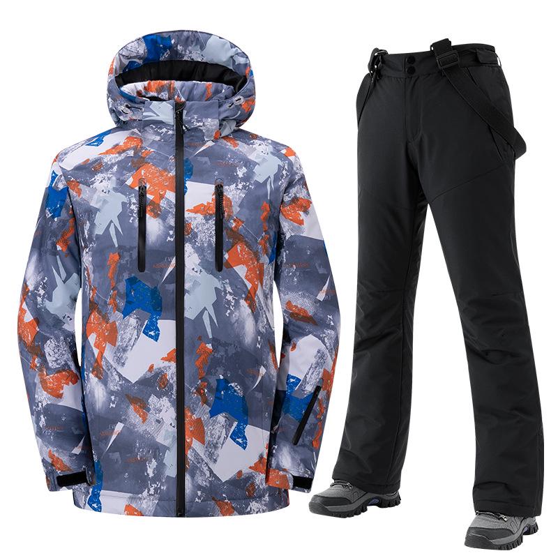 2024 Unisex Fleece-Lined Ski Suit: Thickened Cotton Jacket & Pants Set