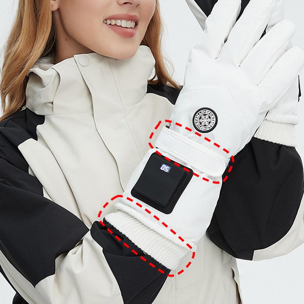 Winter Unisex Snowboard Ski Gloves Polyester Non-slip 3 Temp Settings Waterproof Motorcycle Cycling Warm Snow Gloves