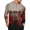 Halloween Print Raglan Sleeve Men's Long Sleeve Top
