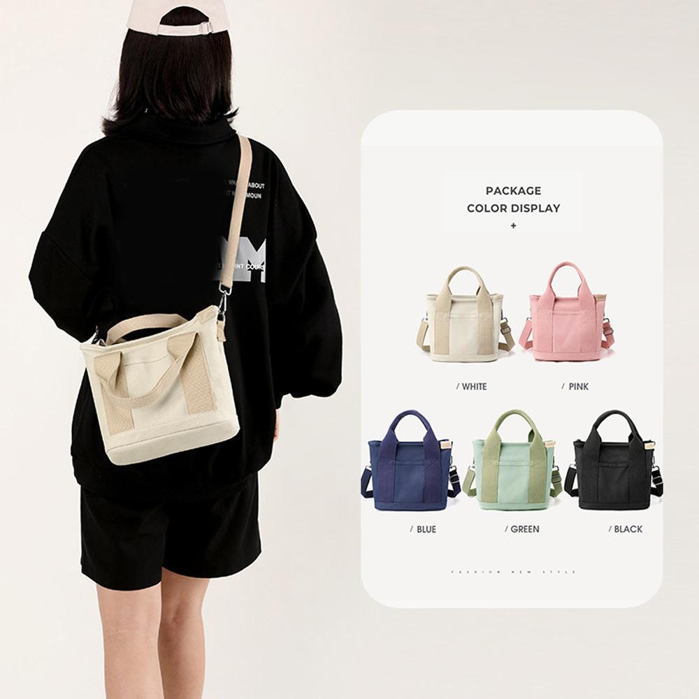 Crossbody Tote Bag for kvinner Trendy lerret skulderhåndvesker Stor kapasitet reisehåndvesker