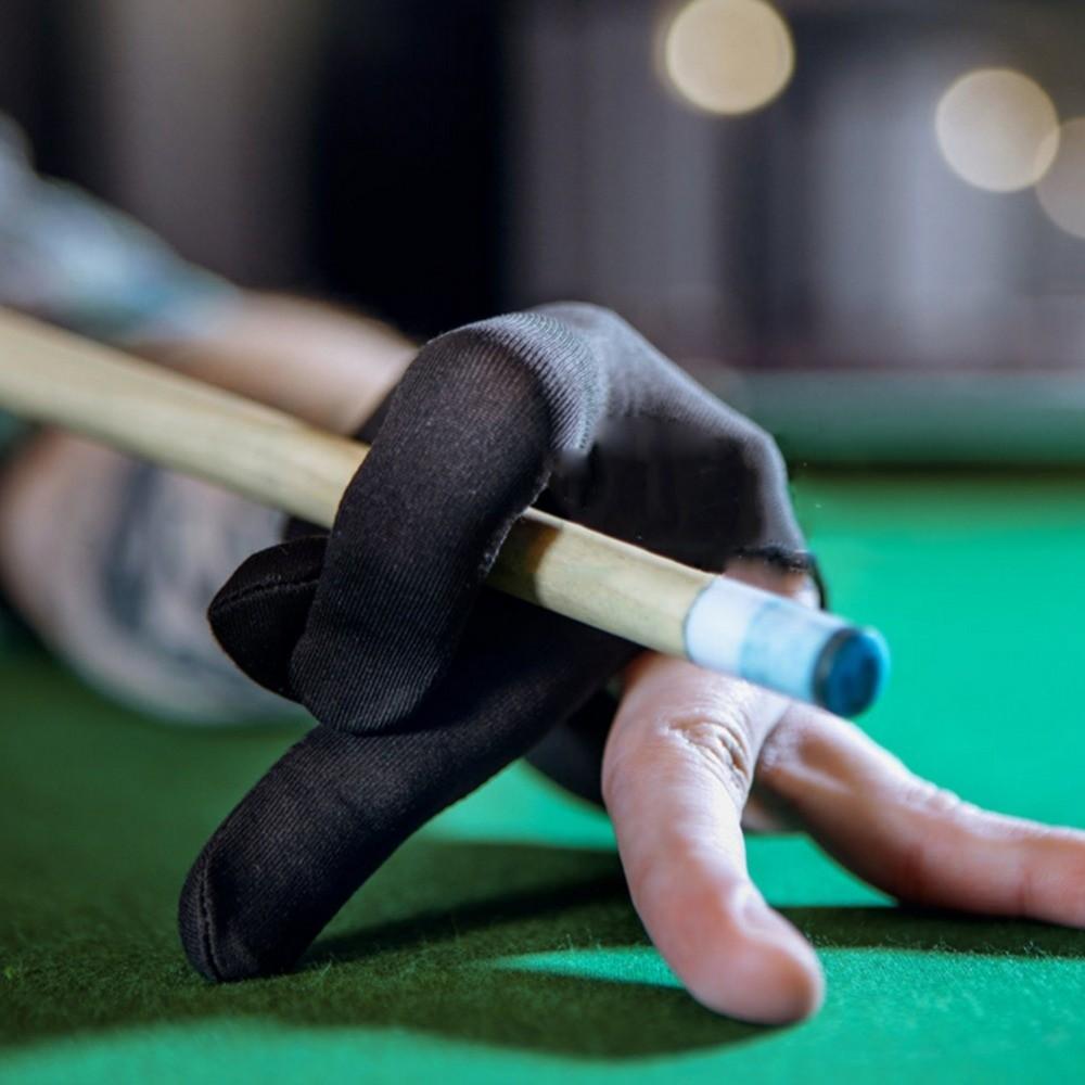 Breathable Pool Cue Gloves Black Billiards Glove Three-finger Gloves  Fitness Sports Accessories