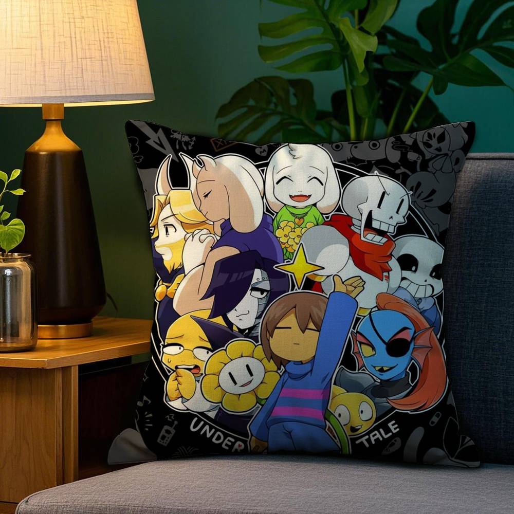 Game U-Undertale Pillow Case Sofa Living Room Bedroom Double-sided Printing Square Cushion Nap Time Cushion Cover