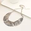 Vintage Palace Style Metal Bib Necklace With Geometric Design For Retro Fashion Enthusiasts
