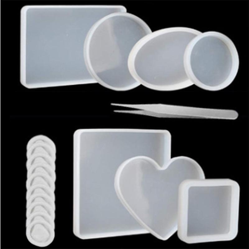 

18 шт., набор форм для эпоксидной смолы для DIY, силиконовые подставки, инструмент для изготовления ювелирных изделий
