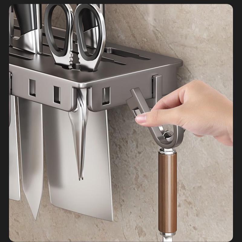 Youshu 50cm Foldable Wall-Mounted Kitchen Knife & Storage Rack