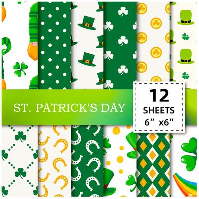 12 St Patrick'S Paper Cut Irish Festival Scrapbook Cards Diy Background Paper