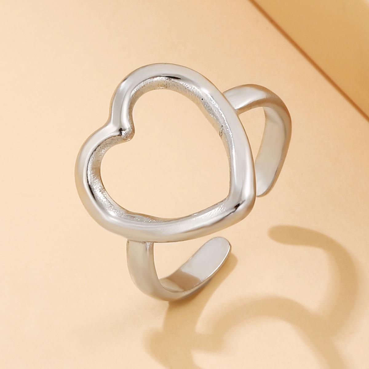 Sweet Fairy Heart-Shaped Openable Titanium Steel Ring for Women