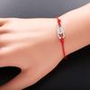 Moonmory 925 Sterlingsilber Büroklammer Rotes Seil Armband Für Frauen Glänzender Kristall Handgelenksband Europäischer Schmuck Weihnachtsgeschenk