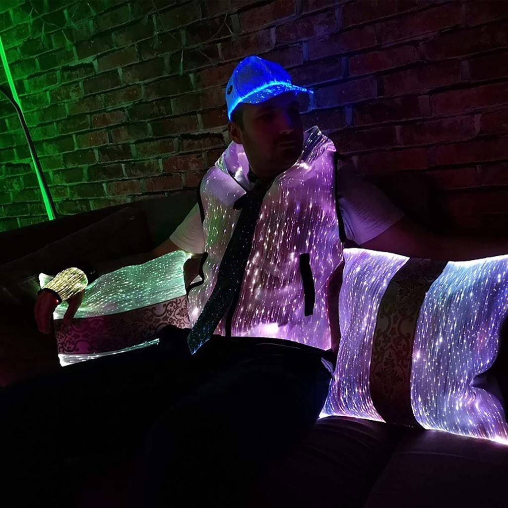 Men Women LED Couple Night Running Cool light-emitting Hats Explosive light-emitting Gift Hat Holiday Party Fiber Optic Caps