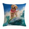 Lovely Animal Dress Up Series Flax Embrace Pillowcase Family Adornment Sofa Car Cushion Cover 45*45Cm