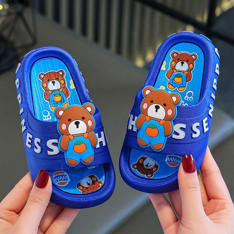 Children's Summer Slippers for Girls, Cute Cartoon Indoor Soft Sole Non-Slip Boys' Baby Cloud Cushion Feel Kids' Sandals