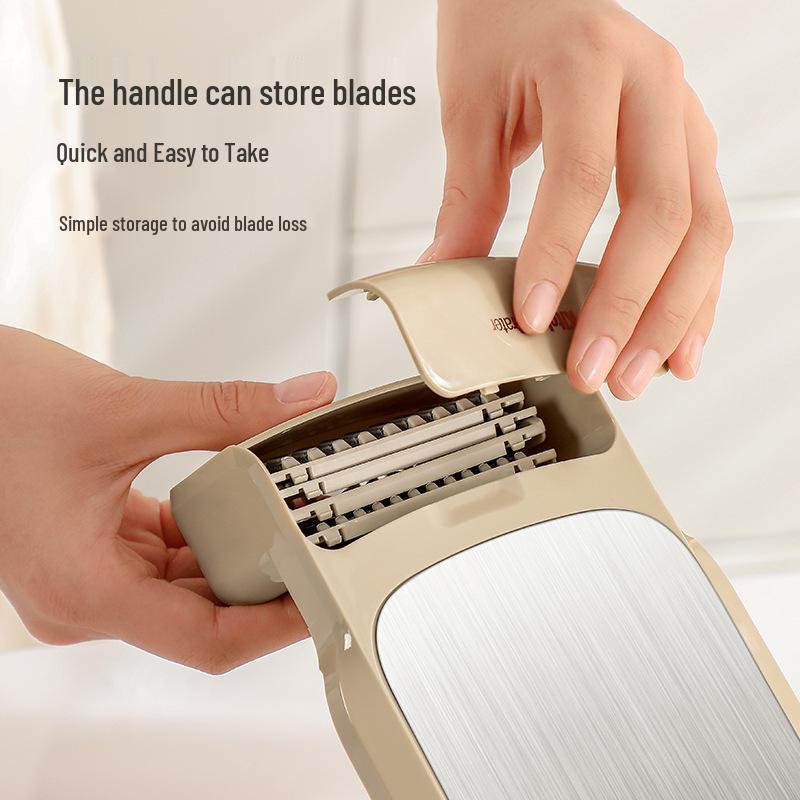Stainless Steel Multifunctional Kitchen Grater & Slicer with Hand Protector