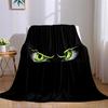 Neon Cat Eyes Flannel Blanket Warm Soft Halloween Christmas Couch Warm Cozy Decorative Decor Gift for All Season