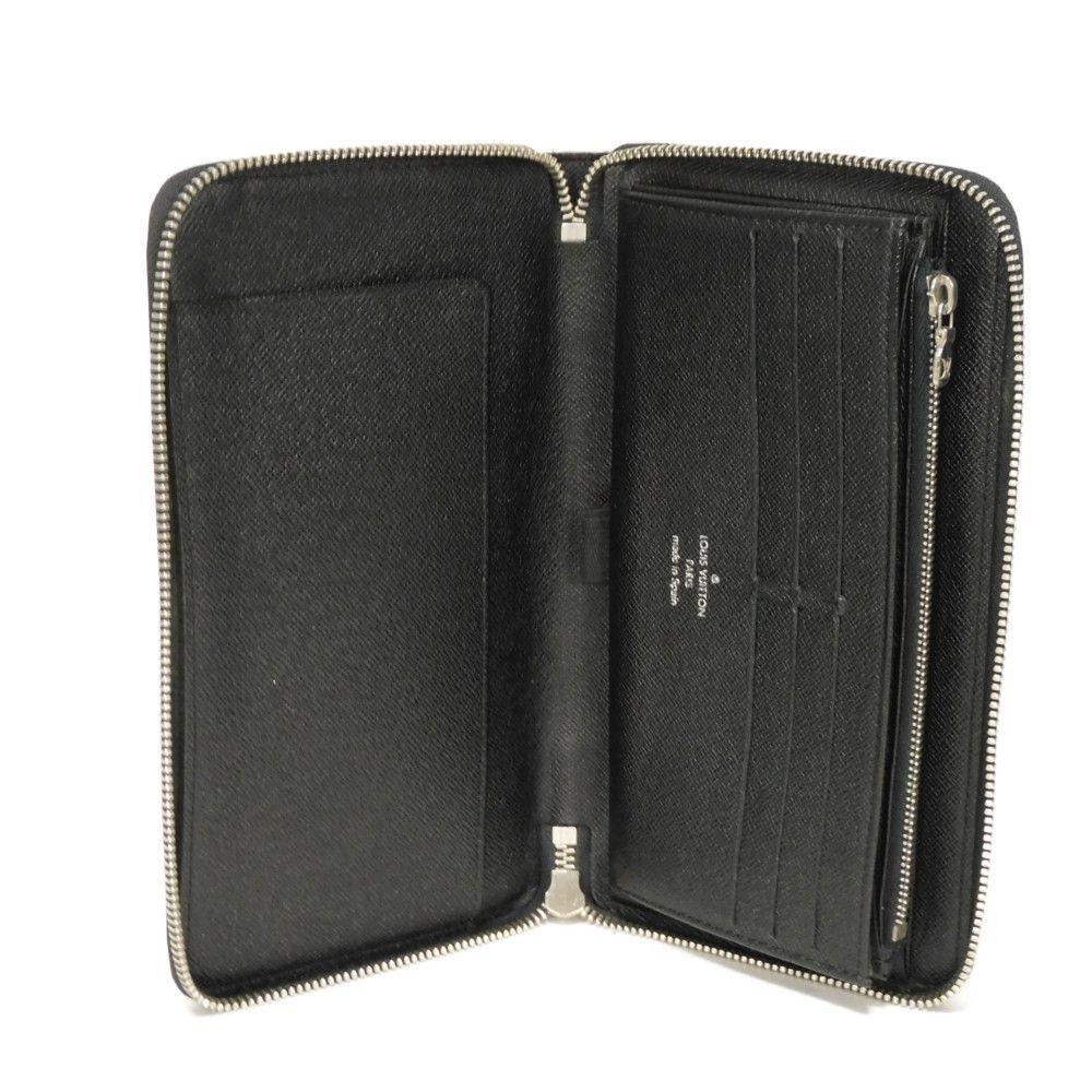 Used 12564 Zippy Organizer N63077 7940 Old Model Logo Black Gray Zip Around Damier Graphite Noir Men's from Japan
