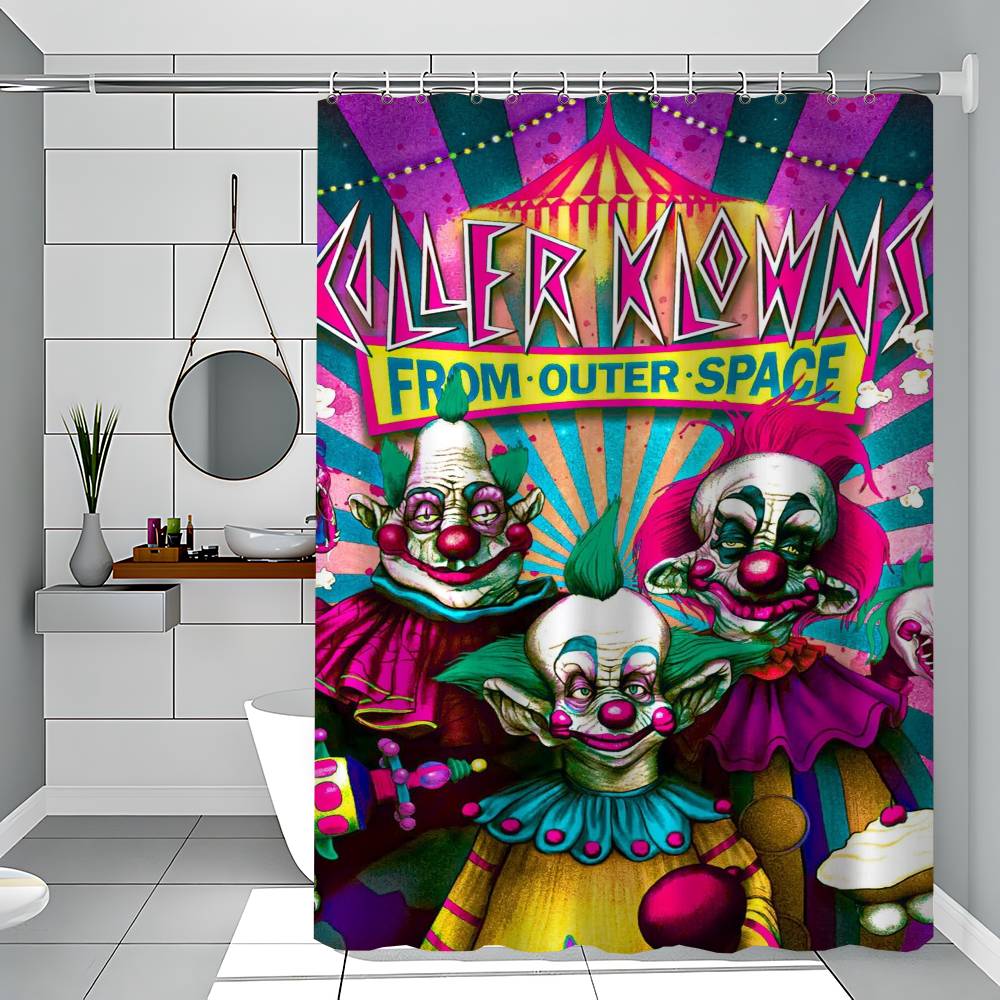 

K-Killer Klowns From Outer Space Shower Curtain With Waterproof And Mold Resistant Shower Curtain Polyester Durable Bathroom 90x180 cm