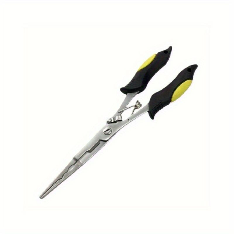 2pcs 11.8in Multifunctional Luya Pliers Stainless Steel Fishing Pliers Fishing Accessories Fish Mouth Pliers Hook with Rubber Handle