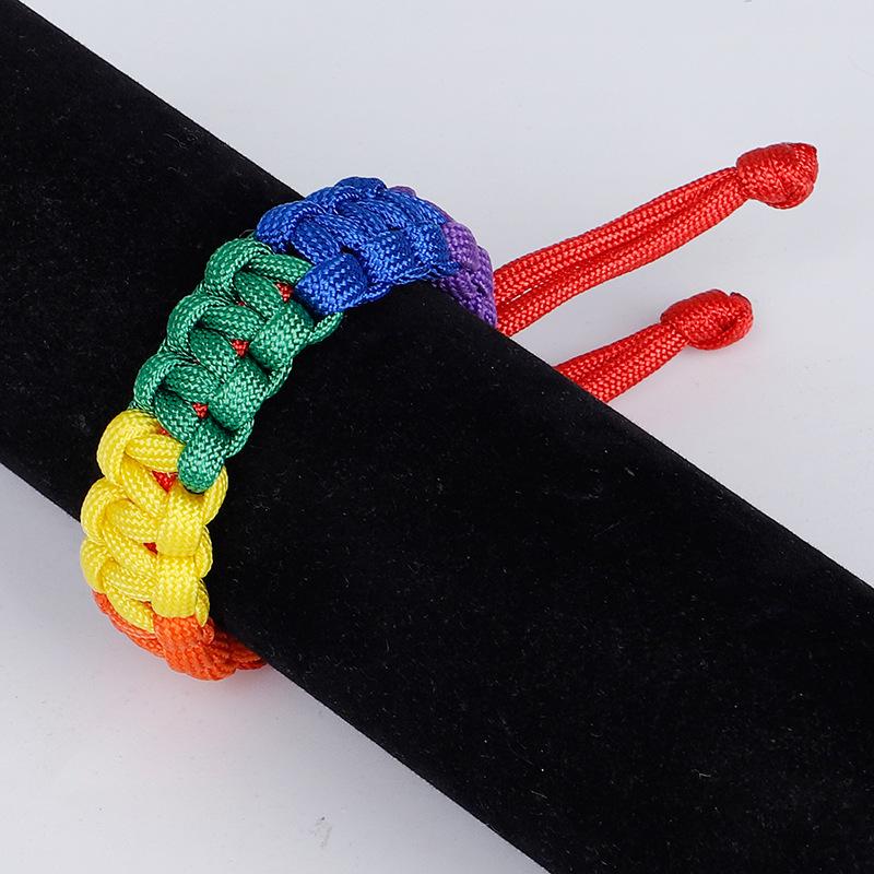 Manufacturer LGBTQ Pride Rainbow Design Paracord Unisex Women Survival Bracelets for Men