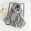 Vreovor Solid Color Scarves Autumn Winter  Women'S Retro Monochrome Medium Length Decorative Long Shawls