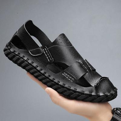 Mode 2024 Nya Herrsandaler Sommar Handgjorda Baotou Bekväma Nät Utomhussandaler Zapatos Para Hombre Lädersandaler för Herr
