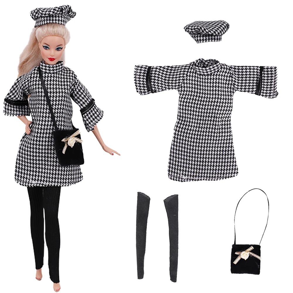 

4 шт./компл. Меховой жилет + Платье/Повседневный наряд для куклы 30 см 11,8 дюйма, Аксессуары для одежды, Плюшевая куртка, Знаменитость, Подарок для ребенка