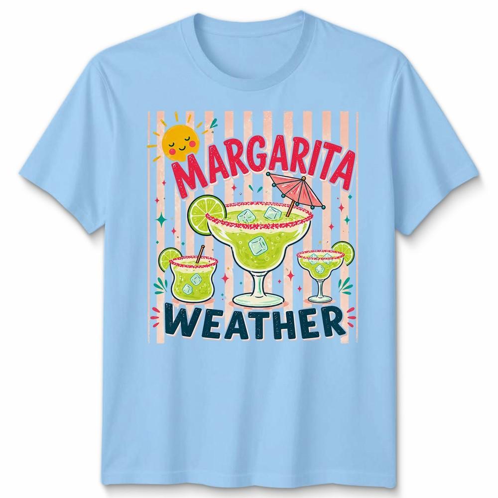 Margarita Weather Unisex T Shirt Summer Beach Funny Drinking Vacation Party Tee S