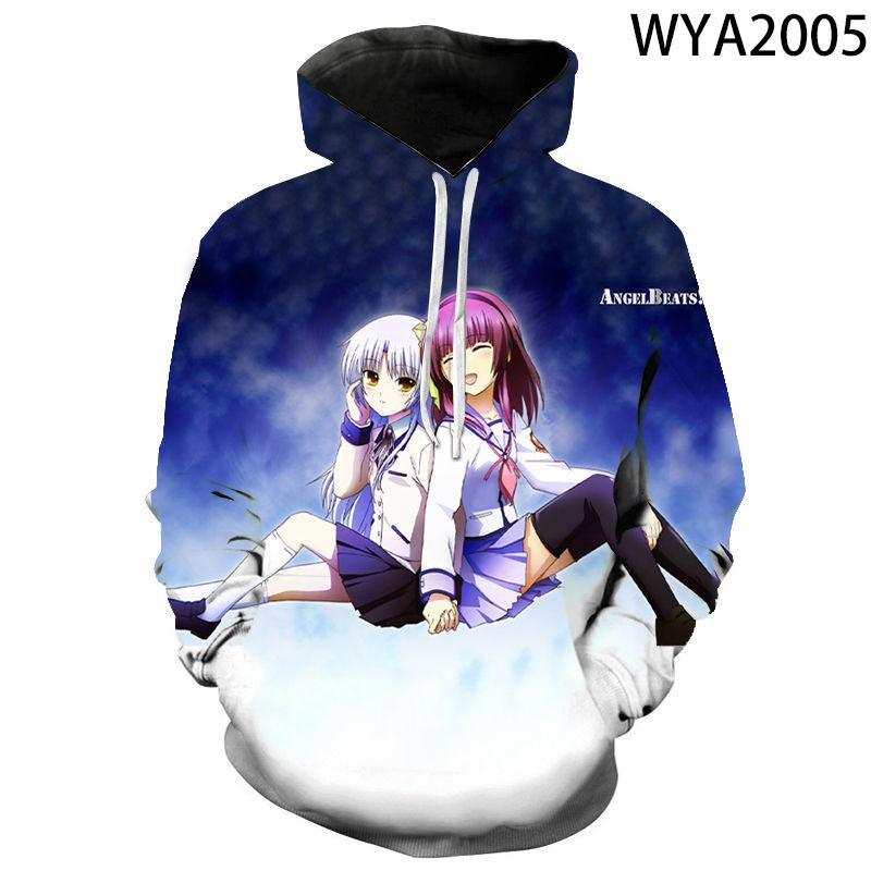 New Casual Angel Beats Men Women Children Sweatshirts 3D Printed Pullover Hoodies Long Sleeve Boy Girl Kids Streetwear Jacket