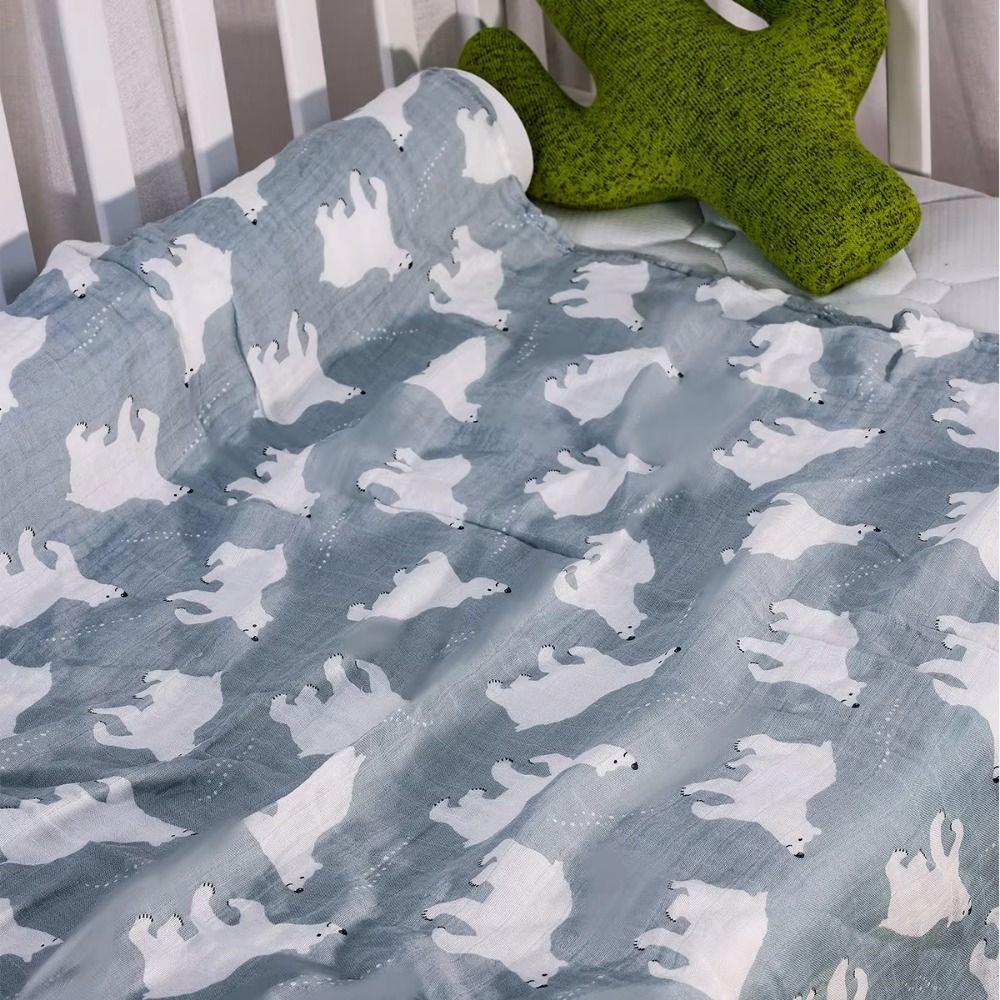 Cartoon Print Baby Wrap Sleeping Bag Cotton Baby Stroller Cover Baby Swaddle Blanket  Infant Bath