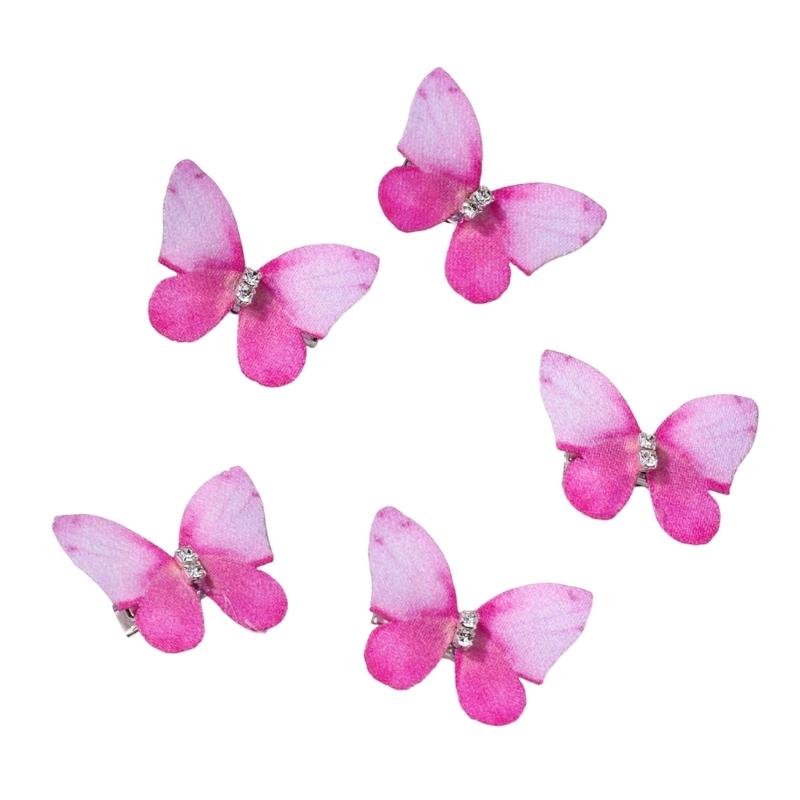 Pack Of 5 Butterfly Hair Clip For Women Girl Hair Accessories Side Barrettes For Parties Proms School Event Wear