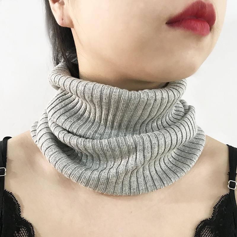 Jesienno-zimowy szalik z jedwabiu i kaszmiru dla mężczyzn i kobiet, ciepły, dzianinowy, wiatroodporny, zakładany przez głowę, osłona szyi, wełniany szalik