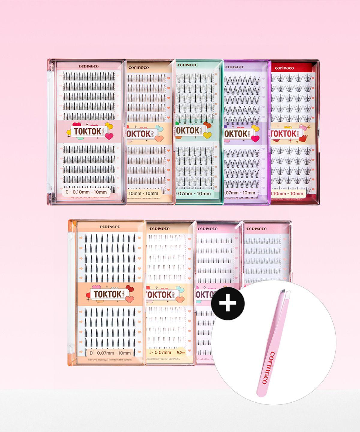 [Special Set] Tap Tap Tap Strafe Eyelashes + Pink Tweezers Air 11mm