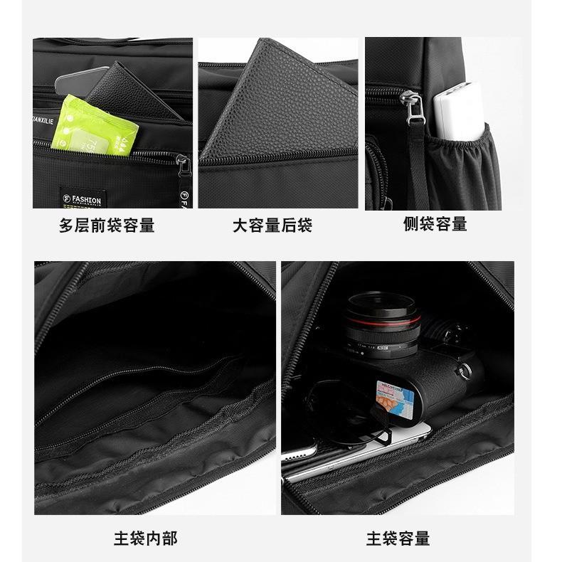 New men's outdoor travel large-capacity shoulder bag Oxford wear-resistant waterproof messenger bag simple trendy travel bag