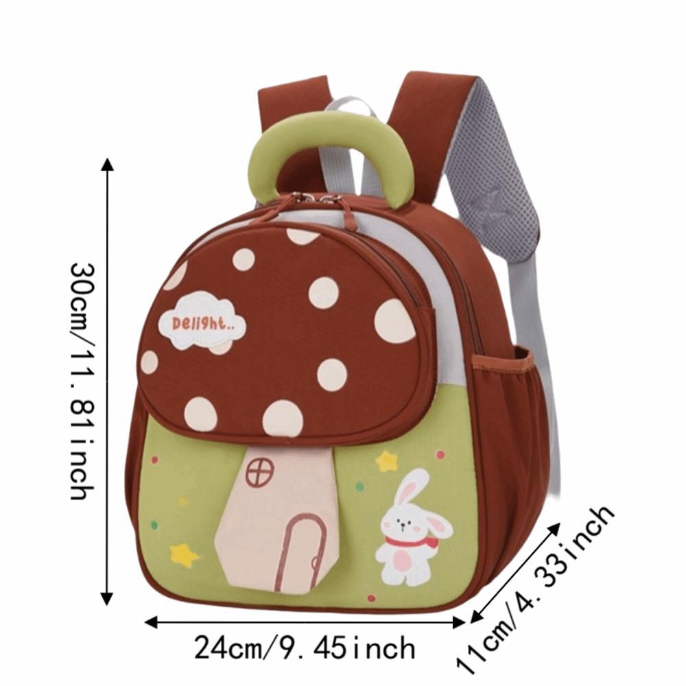 Cartoon Design 3D Mushroom Shape Backpack Lightweight Kindergarten Bookbag Preschool Use