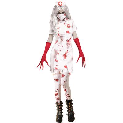 Haunted House Zombie Nurse Costume Cosplay Zombie Blood Female Nurse Costume Halloween Medical Cos Costume